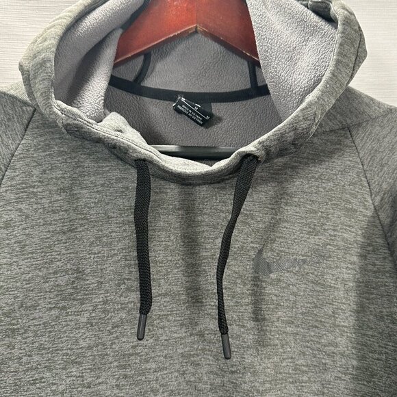 Nike Therma Training Hoodie Mens Medium Gray Kangaroo Pocket Logo - Picture 4 of 10